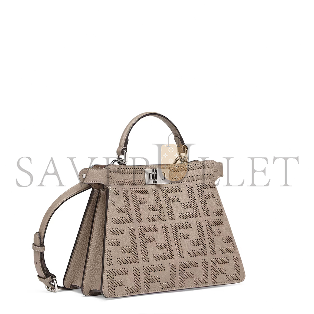 FENDI PEEKABOO ISEEU BROWN BRAIDED LEATHER BAG 8BN327ANX8F1C6L (33*25*13cm)